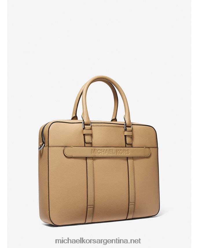 mujer camello maletín hudson de piel texturizada Michael Kors T46HB01509