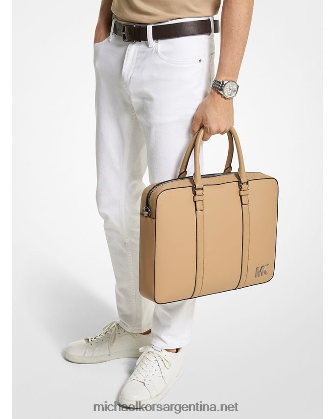 mujer camello maletín hudson de piel texturizada Michael Kors T46HB01509