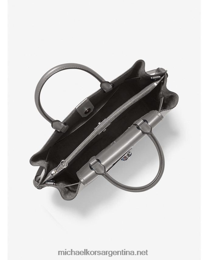 mujer cuero gris bolso satchel hamilton legacy grande de piel con cinturón Michael Kors T46HB01402