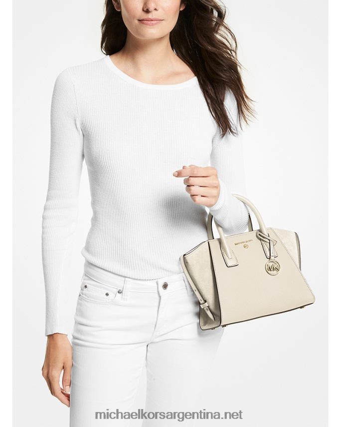 mujer es crema bolso satchel avril pequeño de piel con cremallera superior Michael Kors T46HB01501