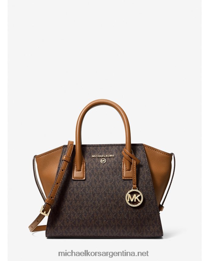 mujer marrón/bellota bolso satchel avril pequeño con logo y cremallera en la parte superior Michael Kors T46HB01497