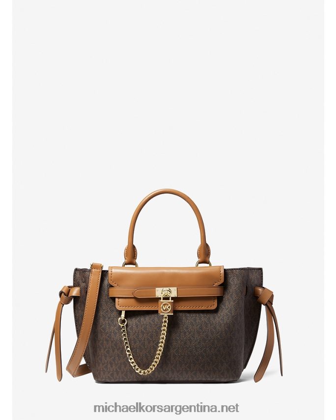 mujer marrón/bellota bolso satchel hamilton legacy pequeño con cinturón y logo Michael Kors T46HB01471