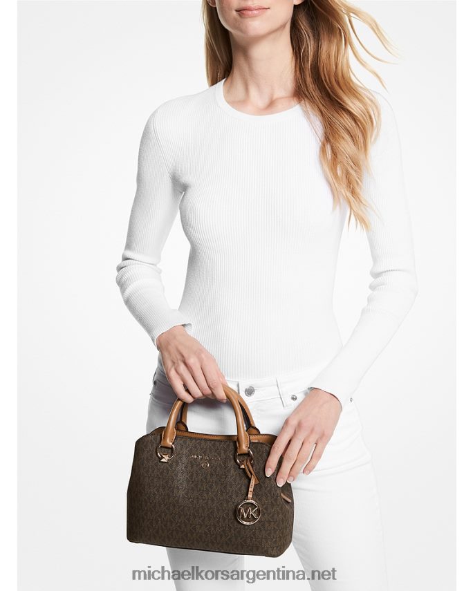 mujer marrón/bellota cartera Edith pequeña con logo Michael Kors T46HB01455