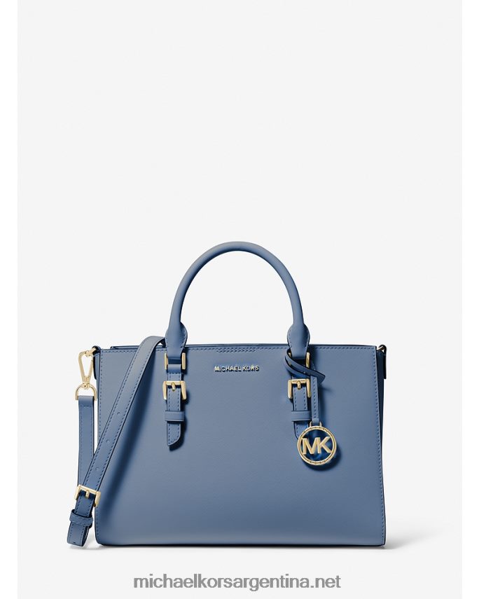 mujer mezclilla bolso satchel 2 en 1 mediano Sally de piel saffiano y logo Michael Kors T46HB01429