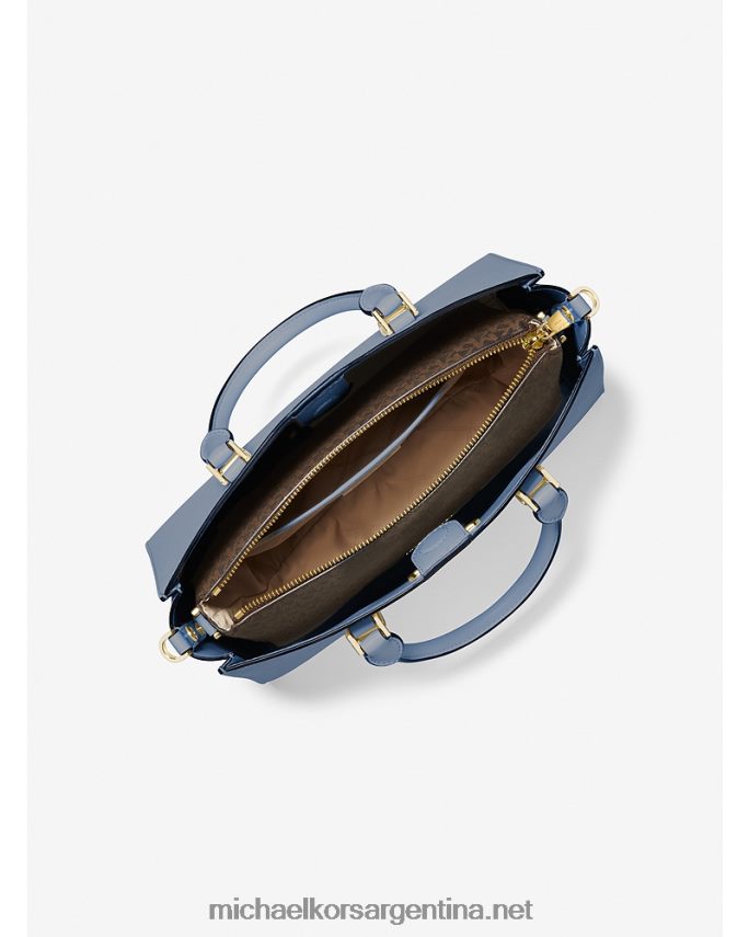 mujer mezclilla bolso satchel 2 en 1 mediano Sally de piel saffiano y logo Michael Kors T46HB01429