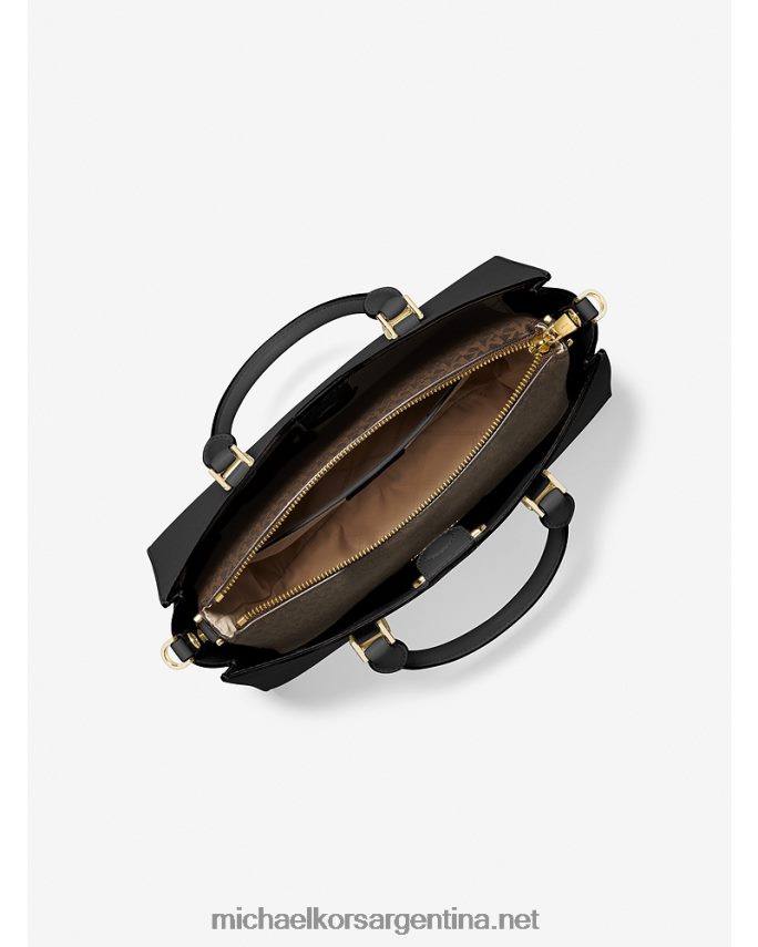 mujer negro bolso satchel 2 en 1 mediano Sally de piel saffiano y logo Michael Kors T46HB01434