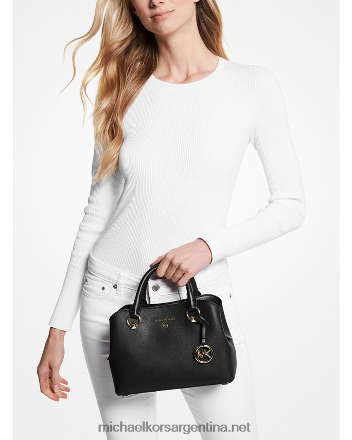 mujer negro bolso satchel edith pequeño de piel saffiano Michael Kors T46HB01462