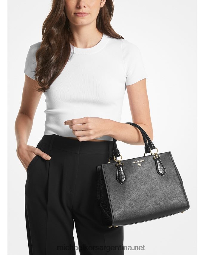 mujer negro bolso satchel marilyn mediano de piel saffiano Michael Kors T46HB01403
