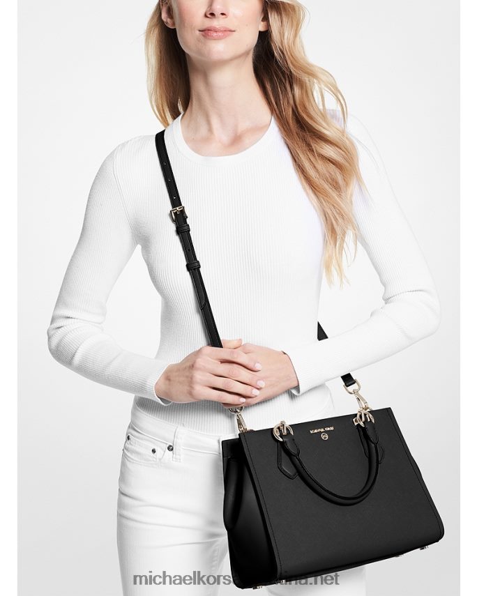 mujer negro bolso satchel marilyn mediano de piel saffiano Michael Kors T46HB01510