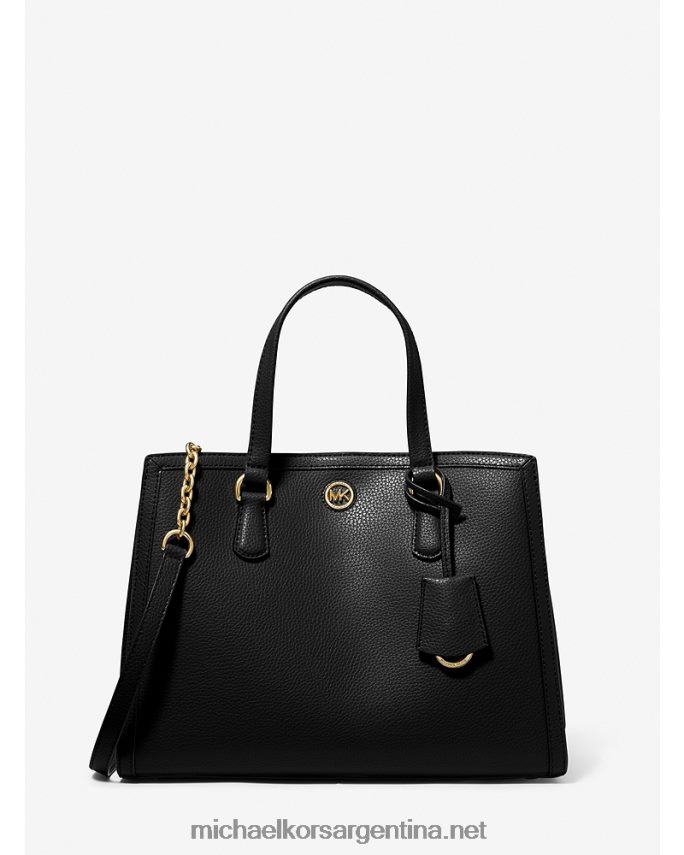 mujer negro bolso satchel mediano chantal de piel granulada Michael Kors T46HB01493