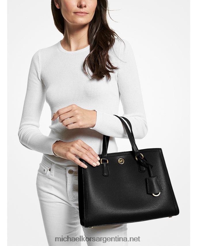 mujer negro bolso satchel mediano chantal de piel granulada Michael Kors T46HB01493