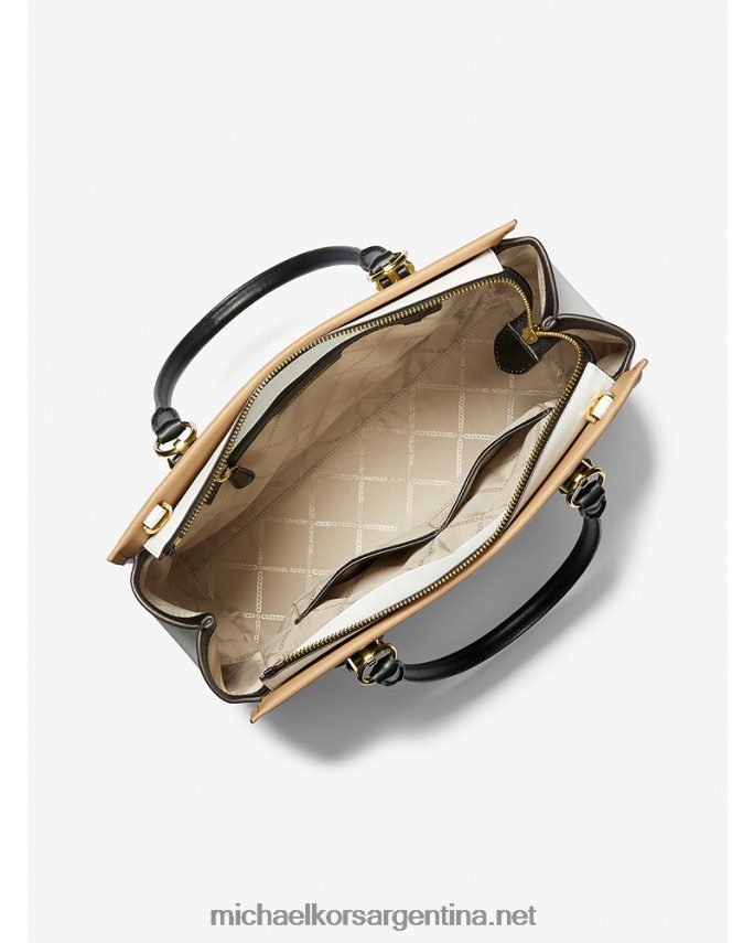 mujer negro/camello bolso satchel marilyn grande de piel saffiano color block Michael Kors T46HB01394