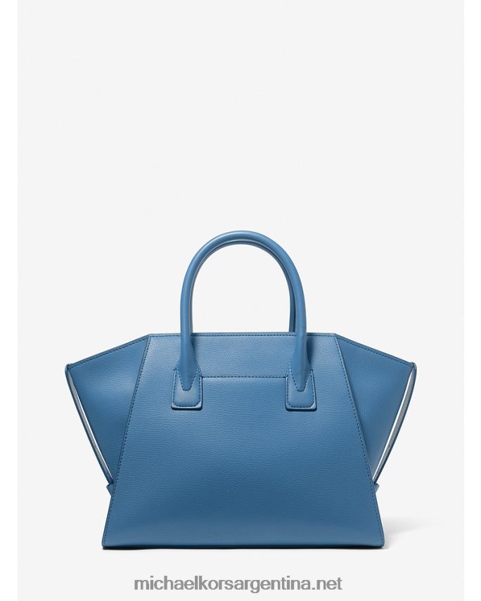 mujer patrimonio azul bolso satchel avril grande de piel con cremallera superior Michael Kors T46HB01448