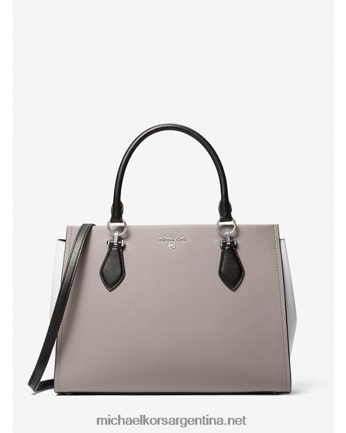 mujer pgry/opt/negro bolso satchel marilyn grande de piel saffiano color block Michael Kors T46HB01481