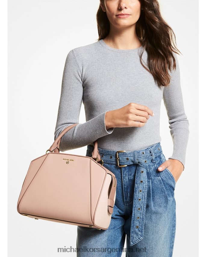 mujer sfp/ltcr/fwn bolso satchel Cleo mediano de piel saffiano con bloques de color Michael Kors T46HB01450