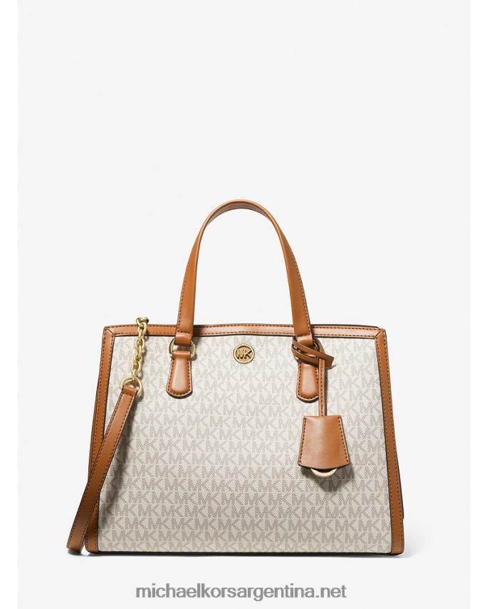 mujer vainilla/bellota bolso satchel Chantal mediano con logo Michael Kors T46HB01417