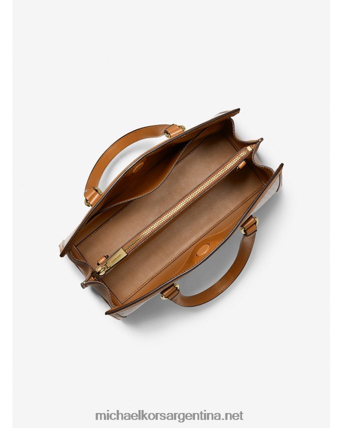 mujer vainilla/bellota bolso satchel Chantal mediano con logo Michael Kors T46HB01417