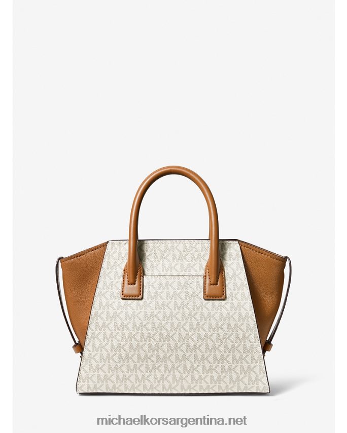 mujer vainilla/bellota bolso satchel avril pequeño con logo y cremallera en la parte superior Michael Kors T46HB01500