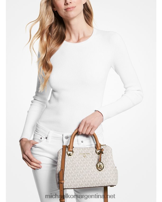 mujer vainilla/bellota cartera Edith pequeña con logo Michael Kors T46HB01456