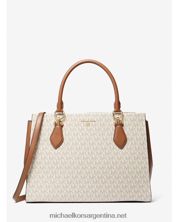 mujer vainilla/bellota cartera marilyn grande con logo Michael Kors T46HB01396