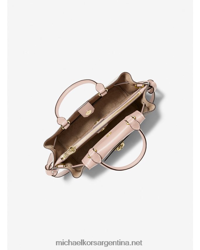 mujer vainilla/rosa suave bolso satchel hamilton legacy pequeño con cinturón y logo Michael Kors T46HB01469