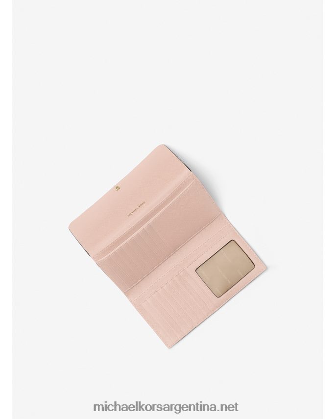 mujer Rosa suave cartera triple grande de piel granulada Michael Kors T46HB01604