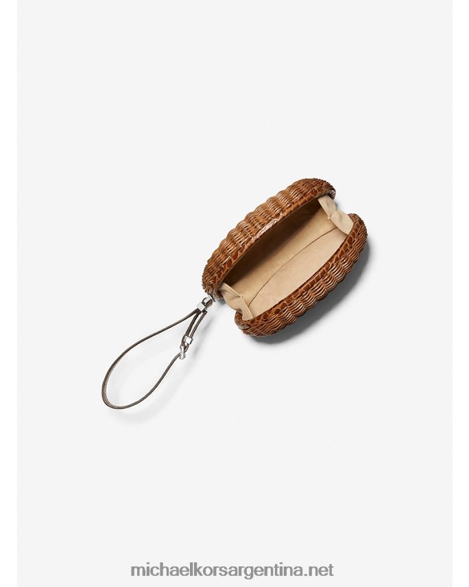 mujer castaña colección gramercy mimbre y cuero repujado de cocodrilo minaudiere Michael Kors T46HB01631