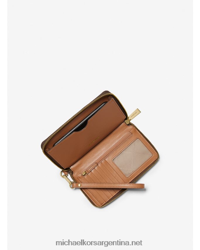 mujer marrón logotipo grande y pulsera de piel Michael Kors T46HB01590