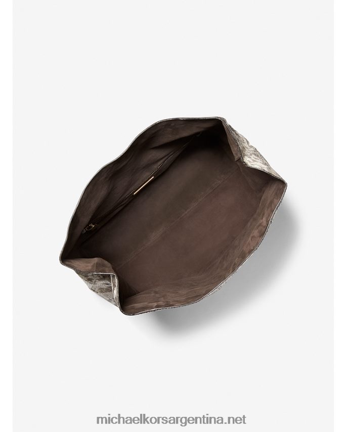 mujer natural bolso de mano lunch bag con grabado de pitón y monograma de la colección Michael Kors T46HB01648