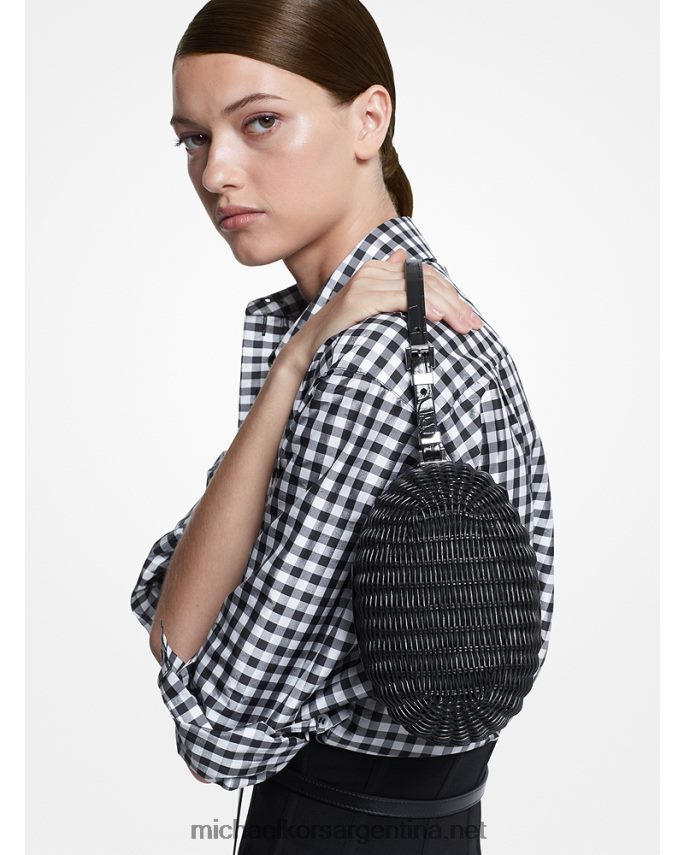 mujer negro colección gramercy mimbre y cuero repujado de cocodrilo minaudiere Michael Kors T46HB01637