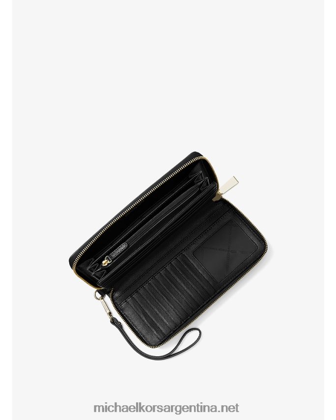 mujer negro pulsera continental de cuero Michael Kors T46HB01619