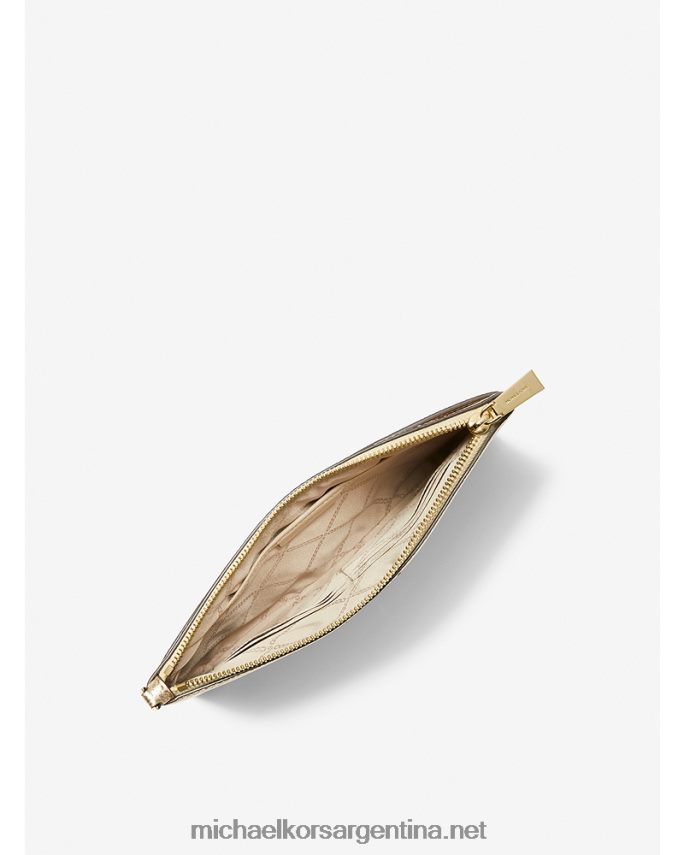 mujer oro pálido bolso de mano grande de piel granulada metalizada Michael Kors T46HB01585