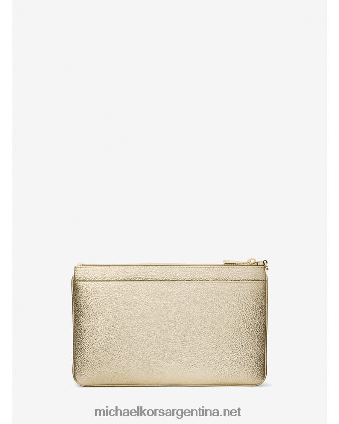 mujer oro pálido bolso de mano grande de piel granulada metalizada Michael Kors T46HB01585
