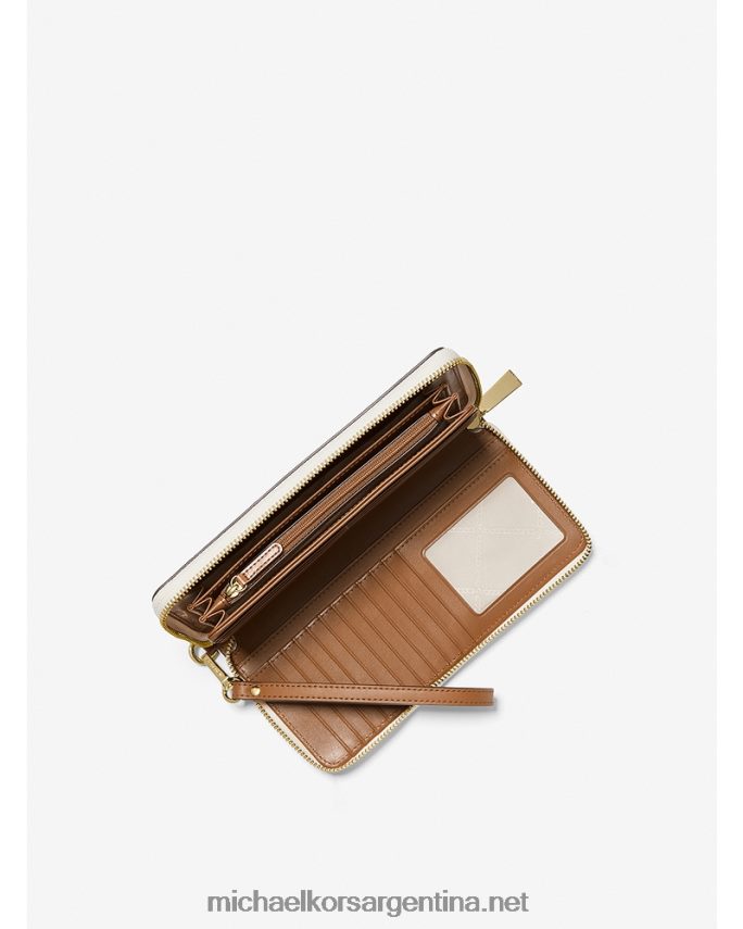 mujer vainilla cartera continental grande con logo Michael Kors T46HB01615