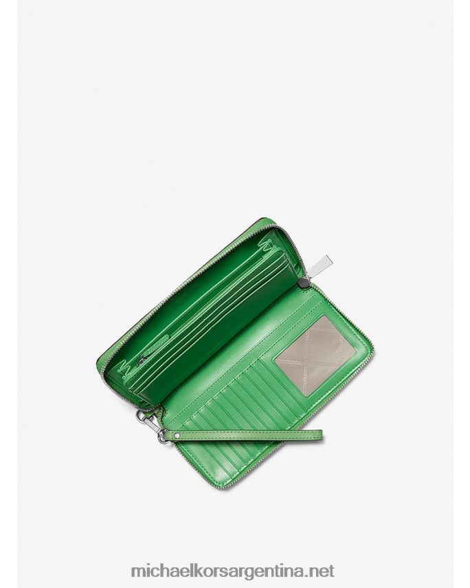 mujer verde palmera cartera continental grande con logo Michael Kors T46HB01616