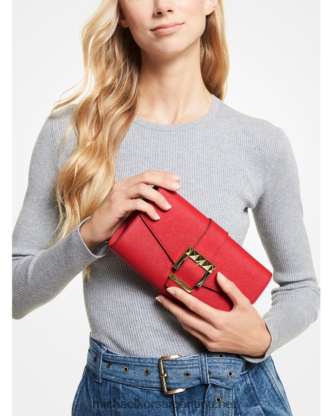 mujer carmesí bolso de mano penelope mediano de piel saffiano Michael Kors T46HB01515