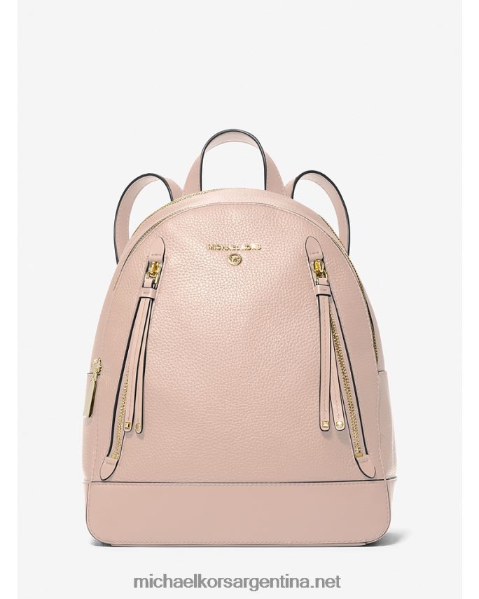mujer Rosa suave mochila brooklyn mediana de piel granulada Michael Kors T46HB01209