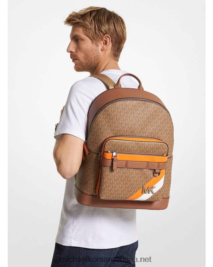 mujer albaricoque mochila con franja del logo hudson Michael Kors T46HB01271