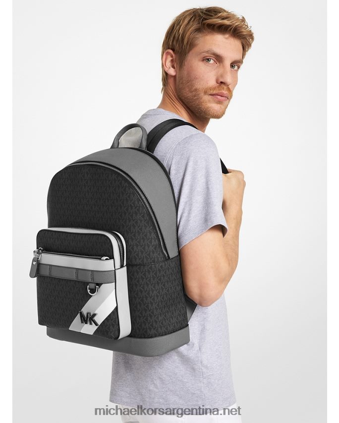 mujer aluminio mochila con franja del logo hudson Michael Kors T46HB01275