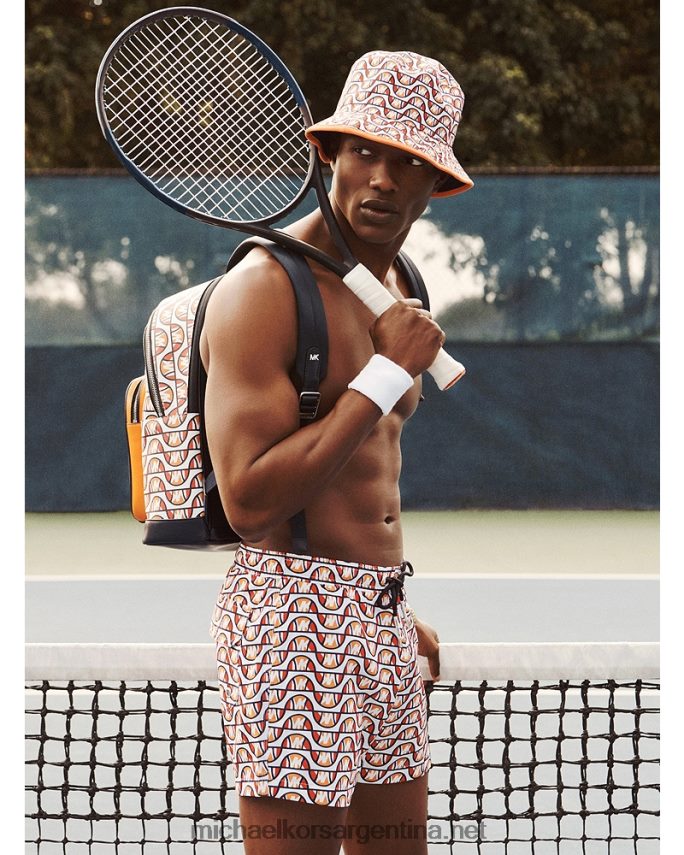 mujer brillante mochila de lona estampada mk x ellesse hudson Michael Kors T46HB01289