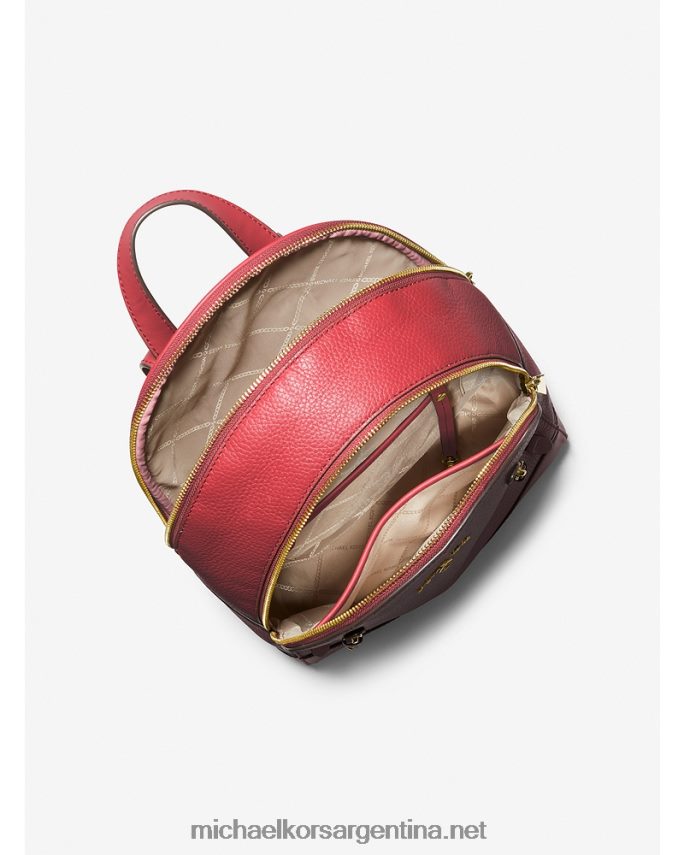 mujer carmesí mochila brooklyn mediana de piel granulada Michael Kors T46HB01205