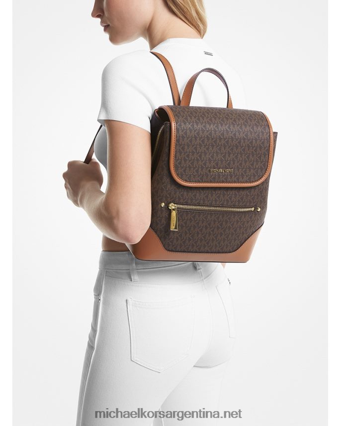 mujer marrón/bellota mochila Harrison mediana con logo Michael Kors T46HB01214