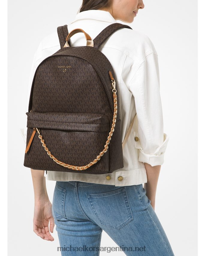 mujer marrón/bellota mochila Slater grande con logo Michael Kors T46HB01288