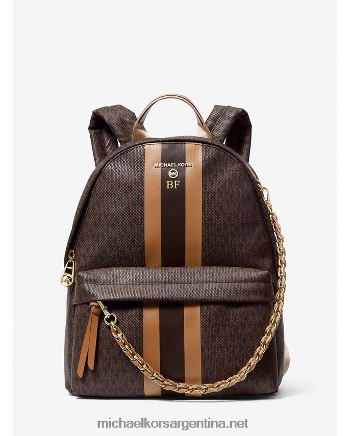 mujer marrón/bellota mochila Slater mediana con franja del logo Michael Kors T46HB01199