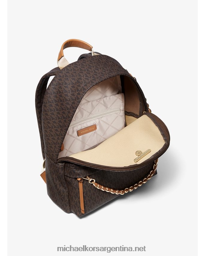 mujer marrón/bellota mochila Slater mediana con logo Michael Kors T46HB01196