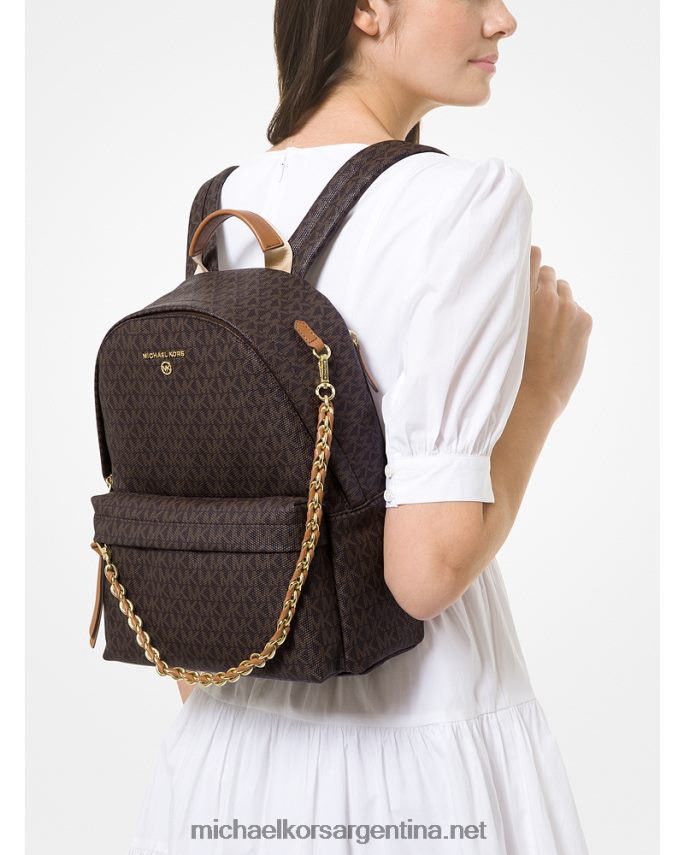 mujer marrón/bellota mochila Slater mediana con logo Michael Kors T46HB01196