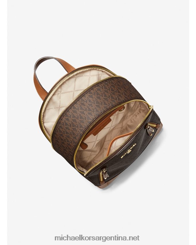 mujer marrón/bellota mochila brooklyn mediana con logo Michael Kors T46HB01238