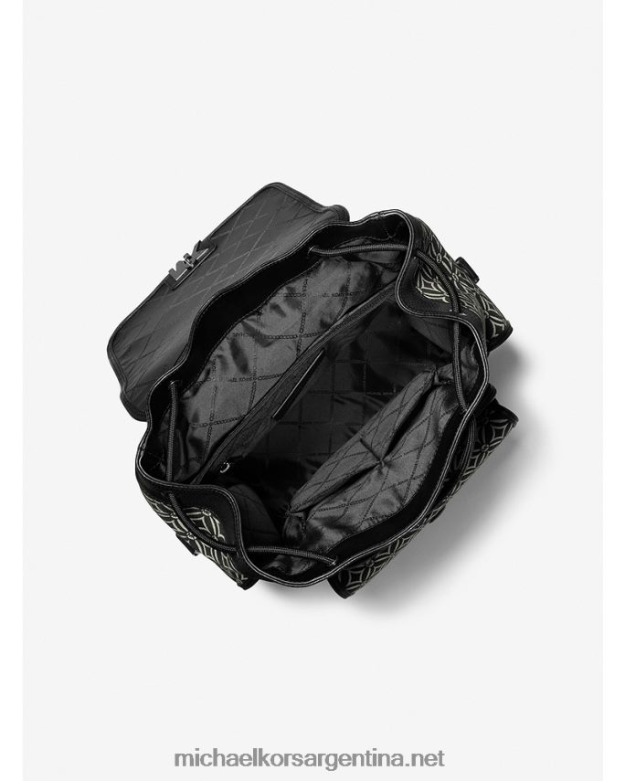 mujer negro/crema claro mochila Hudson con logo en jacquard Michael Kors T46HB01280