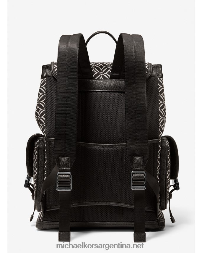 mujer negro/crema claro mochila Hudson con logo en jacquard Michael Kors T46HB01280