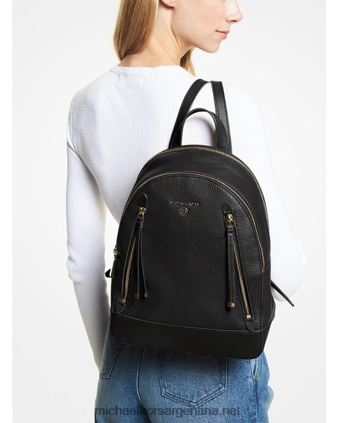 mujer negro mochila brooklyn mediana de piel granulada Michael Kors T46HB01211